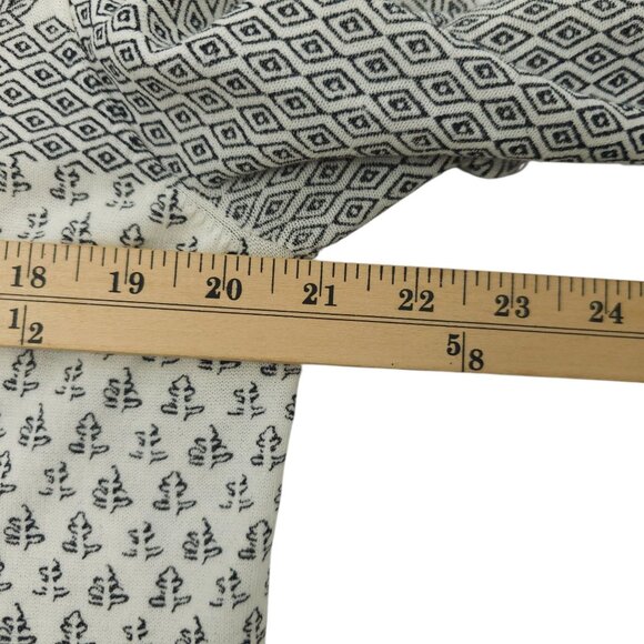 Chicos Open Front Cardigan Womens Size 2 US L Ruched Sleeve Sweater Paisley - Picture 16 of 16